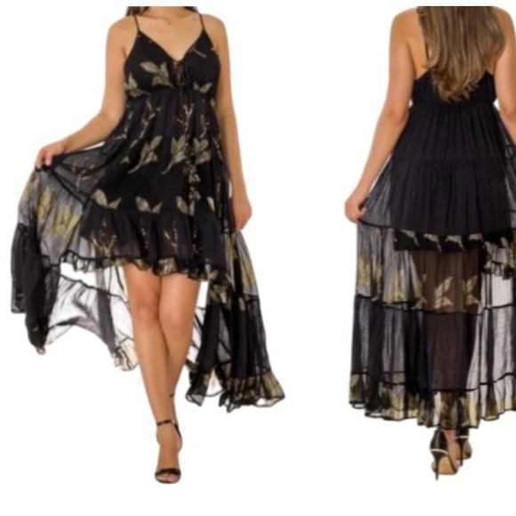Ranee's Dresses & Skirts - Ranee's Black Gold Sequin High Low Maxi Dress S/M